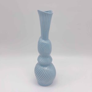 Small Blue Spiral Ceramic Vase Unique Design