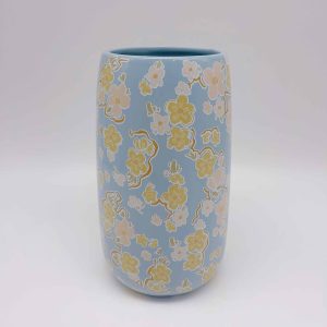 Small Blue Vintage Ceramic Flower Vase