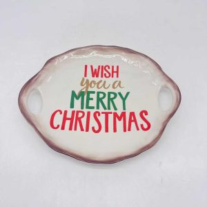 Small Ceramic Christmas Blessing Plate