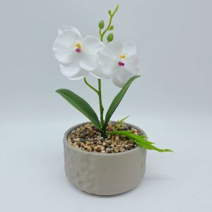 Small Ceramic Flower Pot Faux Plant