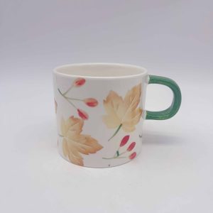 Small Ceramic Maple Leaf Halloween Tumbler