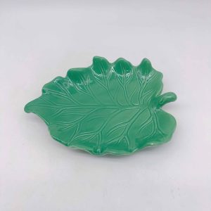 Small Green Leaf Ceramic Plate
