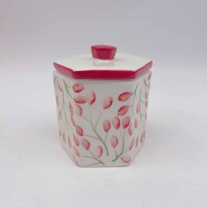 Small Hexagon Ceramic Halloween Treat Jar