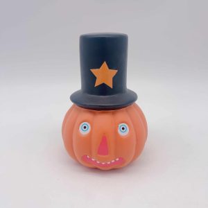 Small Orange Ceramic Pumpkin Halloween Decor
