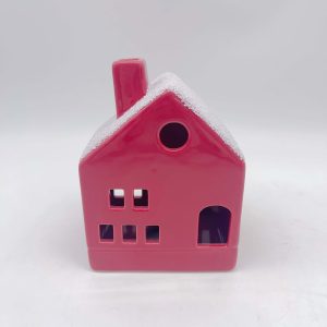 Small Red Ceramic Christmas House