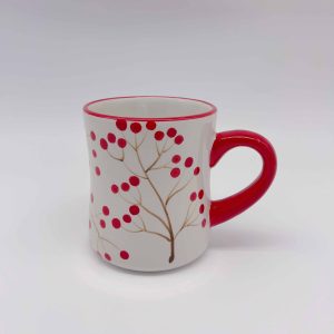 Small Red Ceramic Fruit Daily Cup