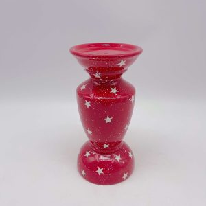 Small Red Ceramic Star Candle Holder