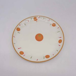 Small Round Ceramic Orange Plate
