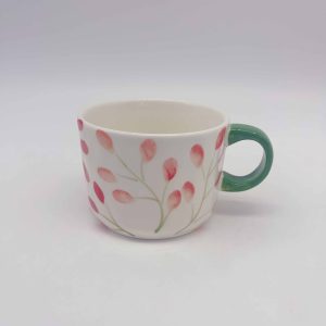 Small Round Orange Ceramic Halloween Cup