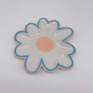 Small Teal Ceramic Scallop Jewelry Box