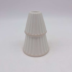 Small White Ceramic Christmas Candle Holder