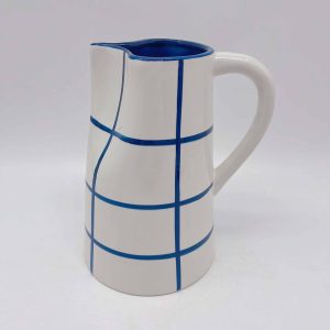 Striped Ceramic Painted Watering Can Vase