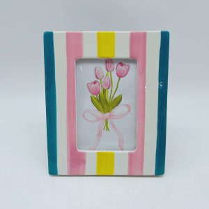 Striped Ceramic Photo Frame