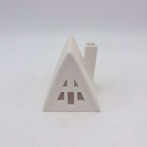 White Ceramic Christmas House Triangle Shape
