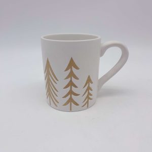 White Ceramic Christmas Tree Mug Set