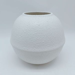 White Ceramic Clay Flower Pot