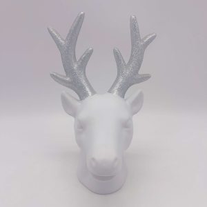 White Ceramic Elk Head Decor