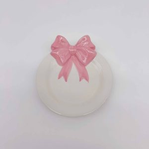 White Ceramic Flower-Shaped Jewelry Dish