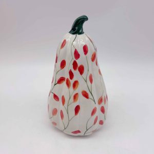 White Ceramic Pumpkin Ornament Decor