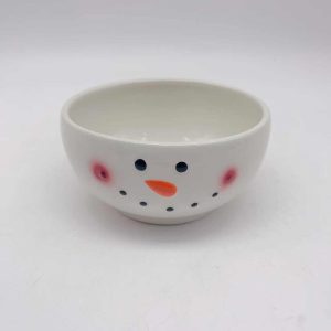 White Ceramic Snowman Christmas Bowl