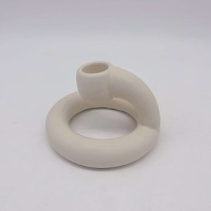 White Ceramic Tube Candle Holder