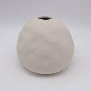 White Ceramic Vase with Sandy Glaze Finish