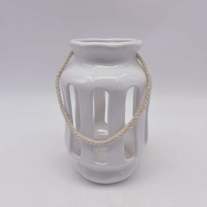 White Glossy Ceramic Lantern