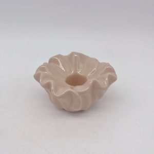 White Tulip Candle Holder Ceramic Medium Size