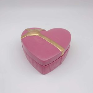 Yellow Bow Oval Ceramic Jewelry Dish