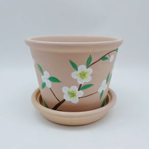 Yellow Ceramic Planter with Base