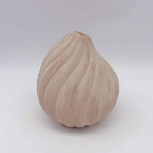 Yellow Spiral Pumpkin Ceramic Vase